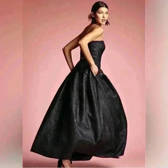 Sachin + Babi Margaux Black/Midnight Strapless Midi Gala Dress Size Xtra Large - Picture 2 of 6
